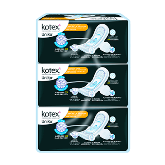 ¡Kotex® Unika® Anatómica con Alas!