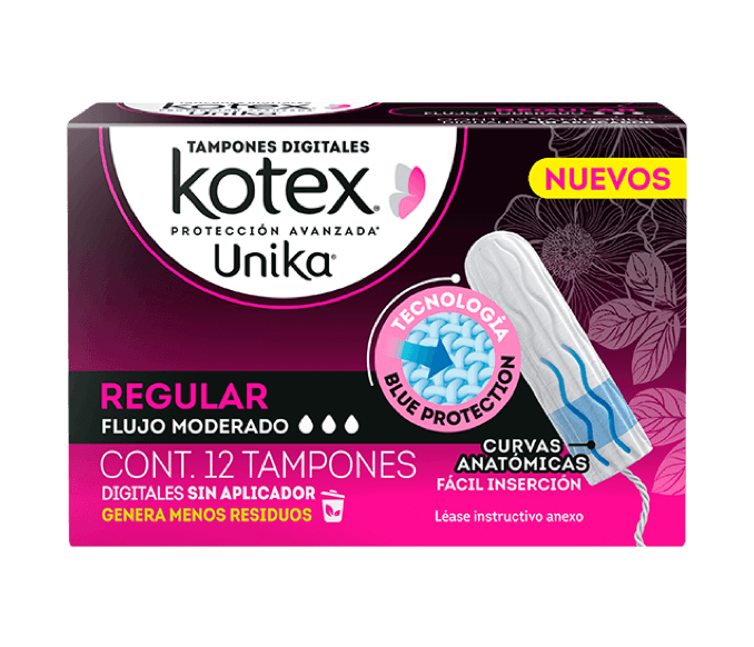 Tampones digitales Kotex® Unika® Regulares