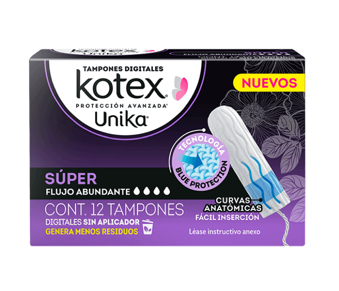 Tampones digitales Kotex® Unika Súper